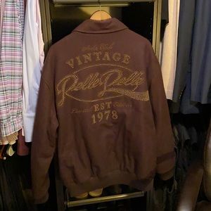 XL Brown wool, vintage Pelle Pelle waist jacket